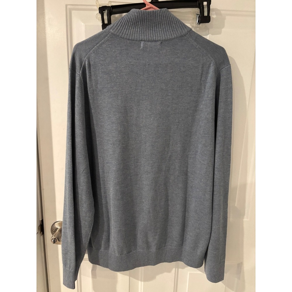 Nautica 1/4 Zip Pullover Sweater Mock Neck Long Sleeve Blue Mens Size L - Picture 5 of 5